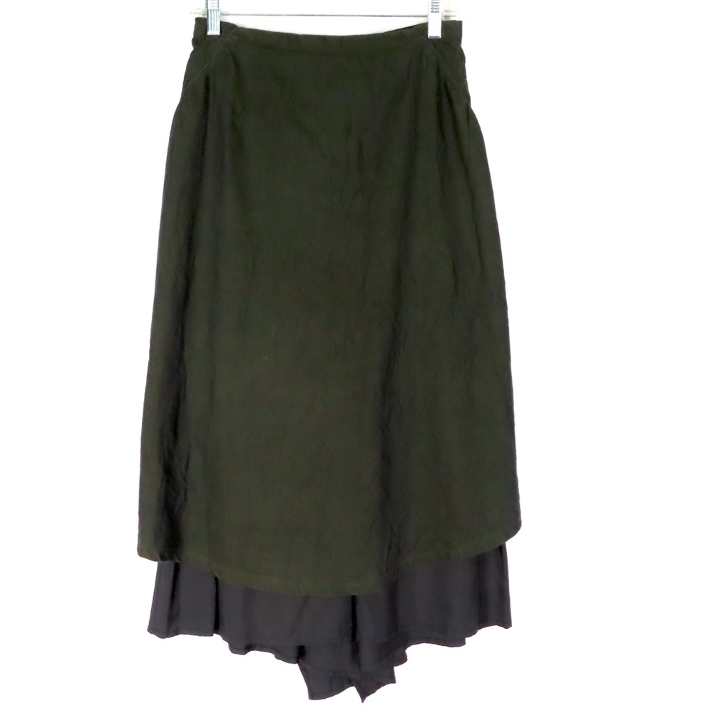 Cop Copine Green Gray 2 Layer Skirt Hi Low Hem M